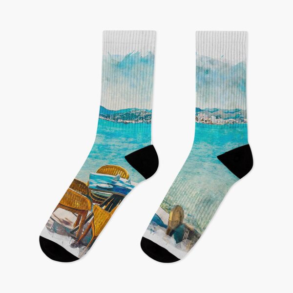 Item preview, Puerto Pollensa Mallorca Watercolour Effect designed and sold by GG WALL ART.