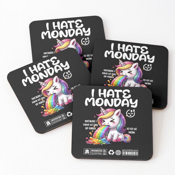 Item preview, Unicorn I Hate Monday Office Humor Colleagues T-Shirt designed and sold by LoomLevel.