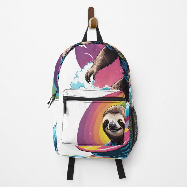Item preview, Chill Sloth Surfing a Rainbow Wave - Funny Retro Vibes designed and sold by PrayMerch.