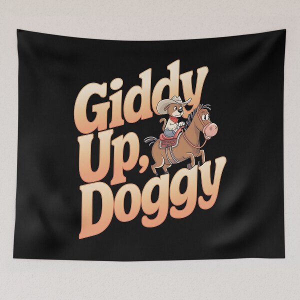 Item preview, Giddy up doggy - Cowboy dog - Get the cowboy dog out - Think cowboy dog - Free cowboy dog - Run for the cowboy dog - Funky cowboy dog designed and sold by JansenGS.