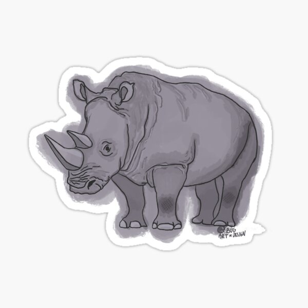 Aperçu de l'œuvre Sauver les rhinocéros créée et vendue par BugArtnDesign.