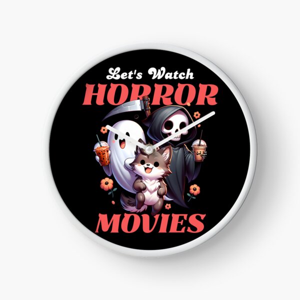 Item preview, Cute Grim Reaper, Ghost & Werewolf - Funny "Let’s Watch Horror Movies" designed and sold by Kawaii-n-Spice.