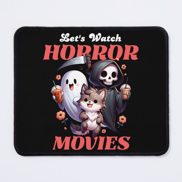 Item preview, Cute Grim Reaper, Ghost & Werewolf - Funny "Let’s Watch Horror Movies" designed and sold by Kawaii-n-Spice.