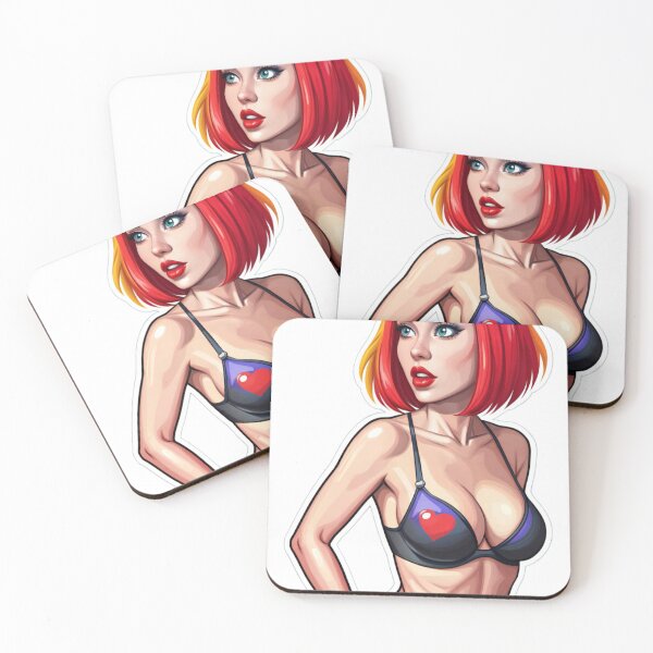 Item preview, Digital Illustration of Woman with Red Hair and Black Bikini designed and sold by Creative88Art.