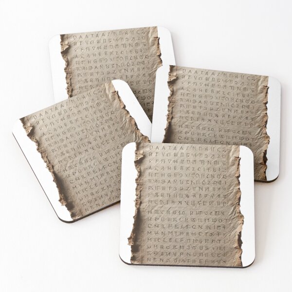 Item preview, Aged Rolled Parchment Scroll with Cryptic Symbols and Wooden Rods designed and sold by Creative88Art.