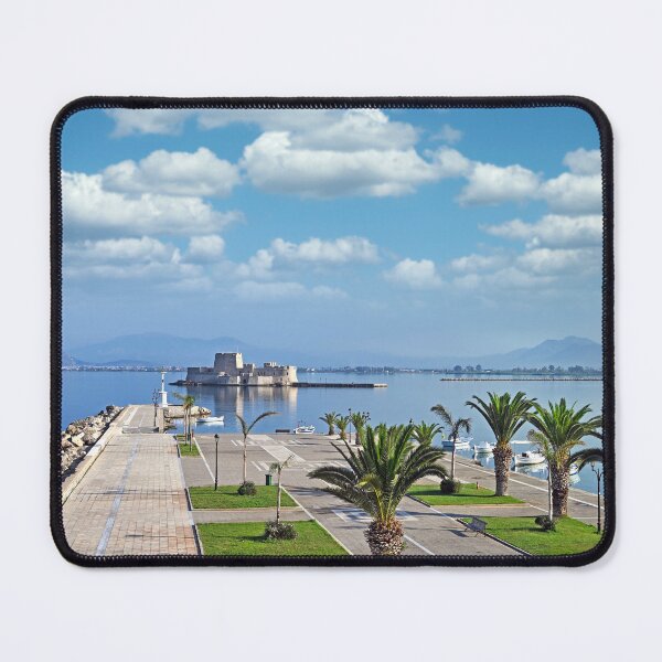 Item preview, Bourtzi water fortress and port in Nafplio, Peloponnese, Greece,summer season designed and sold by goceris.