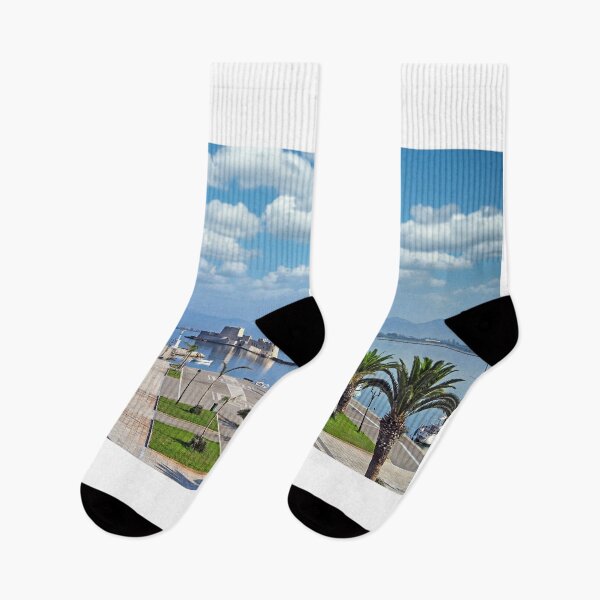 Item preview, Bourtzi water fortress and port in Nafplio, Peloponnese, Greece,summer season designed and sold by goceris.