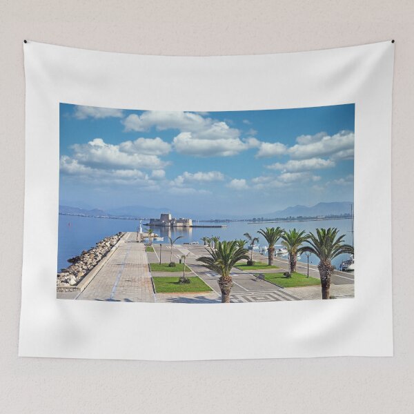 Item preview, Bourtzi water fortress and port in Nafplio, Peloponnese, Greece,summer season designed and sold by goceris.