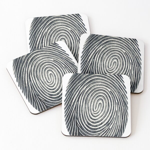 Item preview, Textured Metallic Fingerprint Design on Black Background designed and sold by Creative88Art.