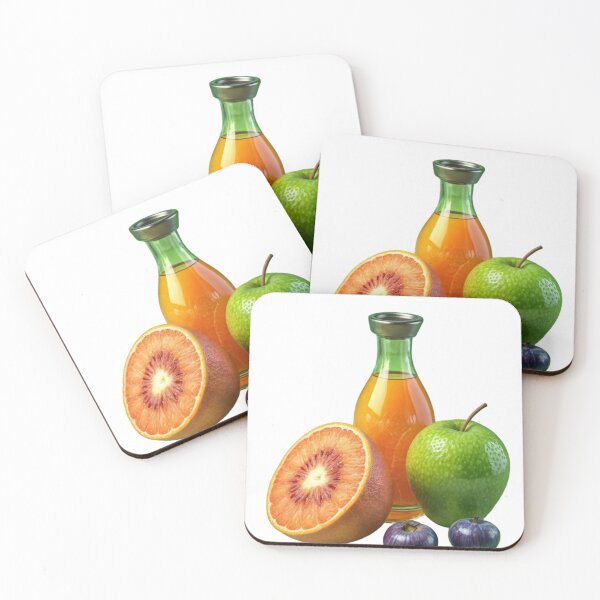 Item preview, Fresh Produce and Orange Juice Against a Black Background designed and sold by Creative88Art.