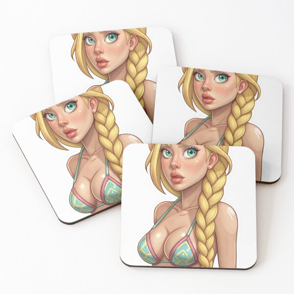 Item preview, Digital Illustration of Blonde Woman with Braid and Geometric Bikini designed and sold by Creative88Art.