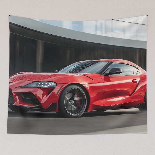 Item preview, Red Toyota Supra Poster – The Ultimate JDM Legend V designed and sold by AutoPopStudio.