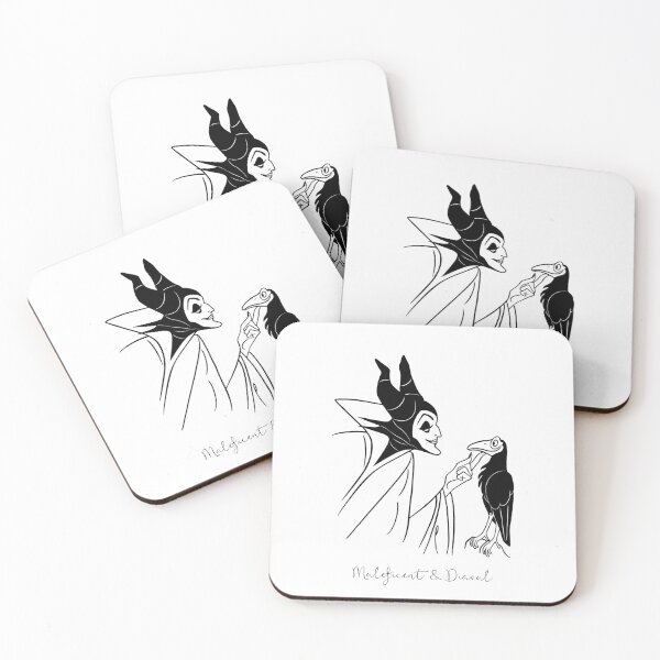Item preview, Maleficent & Diaval - Angelina Jolie & Sam Riley - B&W - Calligraphy designed and sold by Atropa Parcae.