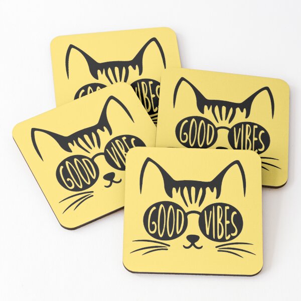 Item preview, Good Vibes cat designed and sold by Conscis Arts.