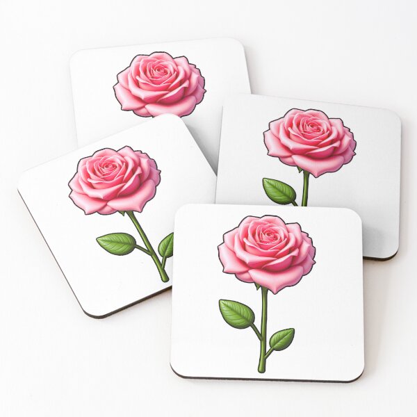 Item preview, Charming Pink Rose with Green Leaves designed and sold by Fikuall.