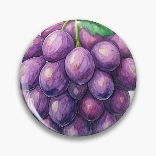 Item preview, Illustration of Purple Grapes with Green Stem and Leaf on Black designed and sold by Creative88Art.