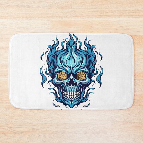 Item preview, Blue Flaming Skull With D20 Eyes designed and sold by The Mad Muffin.