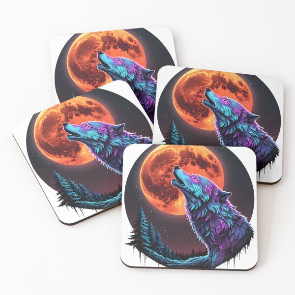 Item preview, Neon Moon Wolf Howl - Electrifying Night Vibes designed and sold by PrayMerch.