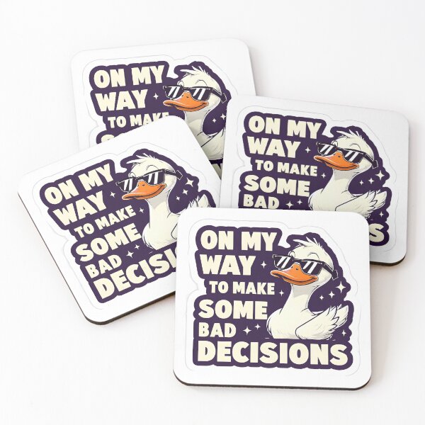 Item preview, Bad Decisions Duck – Funny Party Sticker designed and sold by Bauhaus and Beyond.