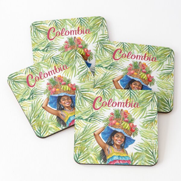 Item preview, Colombian Woman with Fruit Basket Watercolor designed and sold by Magnolia Valley Art.