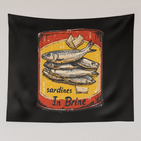 Item preview, A Vintage Poster - Sardines in brine designed and sold by GoodOldVintage.