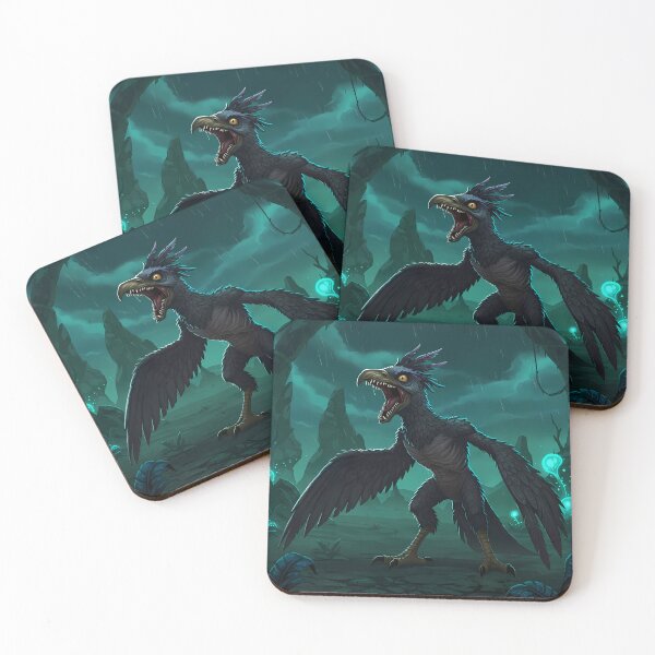 Item preview, Dark Ominous Bird Creature in Teal Fantasy Scene designed and sold by RiklawDesigns.