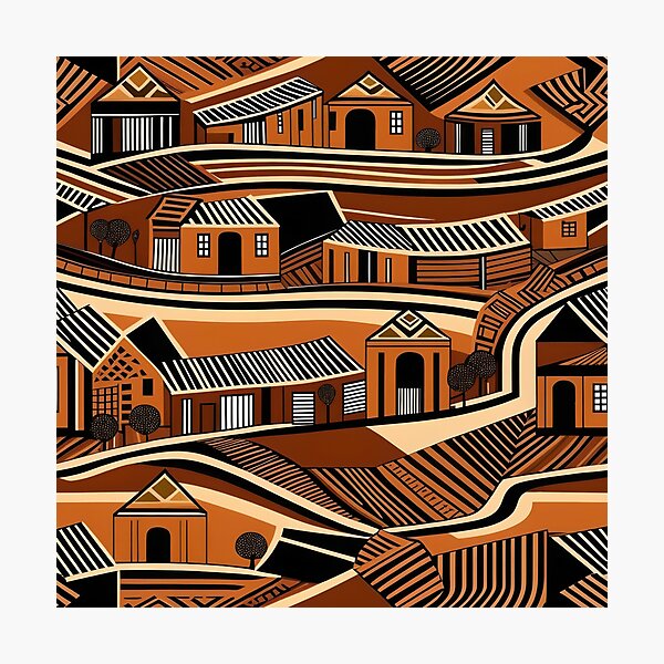 Item preview, Wild African Spirit: African Village Abstraction designed and sold by Inktrigue.