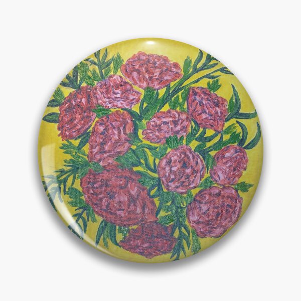 Item preview, Bouquet of red flowers with a yellow background designed and sold by Flora'sArt.