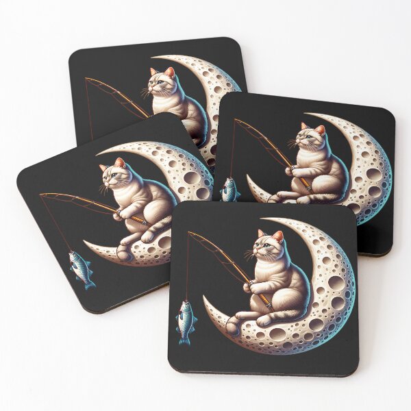 Item preview, Cat Fishing on the Moon designed and sold by ReneMM.