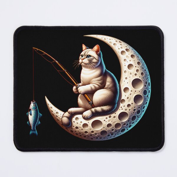 Item preview, Cat Fishing on the Moon designed and sold by ReneMM.
