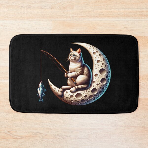 Item preview, Cat Fishing on the Moon designed and sold by ReneMM.