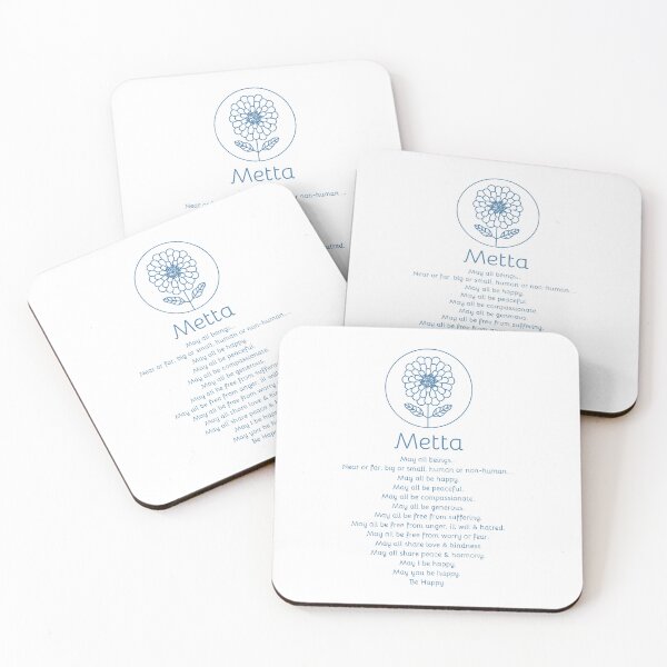 Item preview, Metta Loving Kindness wishing prayer meditation blue designed and sold by TheJadeCat.