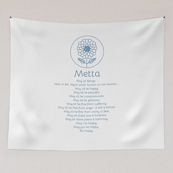 Item preview, Metta Loving Kindness wishing prayer meditation blue designed and sold by TheJadeCat.