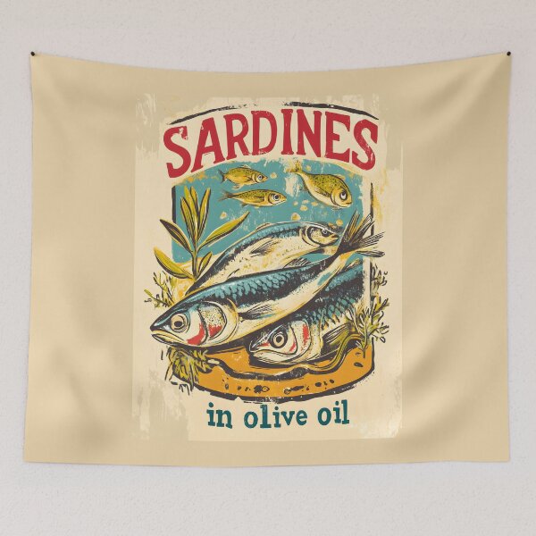 Item preview, A Vintage Poster - Sardines in olive oil designed and sold by GoodOldVintage.