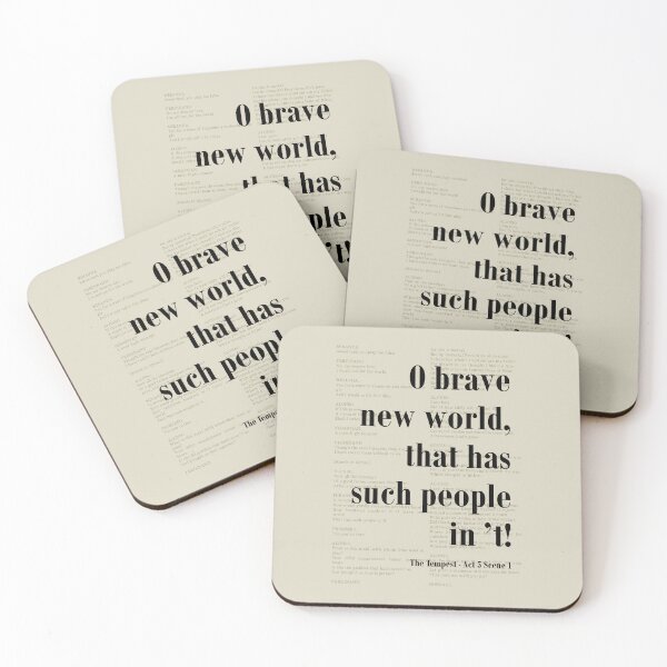 Item preview, Brave New World The Tempest Shakespeare Quote Literature designed and sold by kakarikihill.