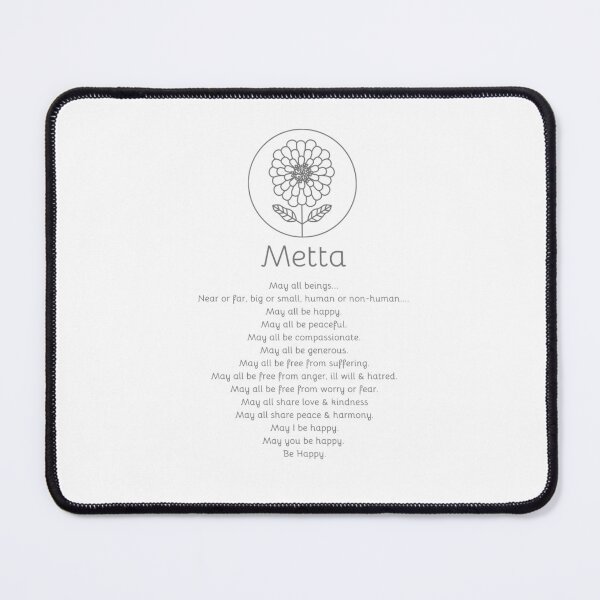 Item preview, Metta Loving Kindness wishing prayer meditation gray designed and sold by TheJadeCat.