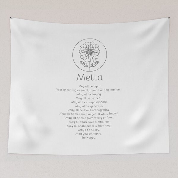 Item preview, Metta Loving Kindness wishing prayer meditation gray designed and sold by TheJadeCat.