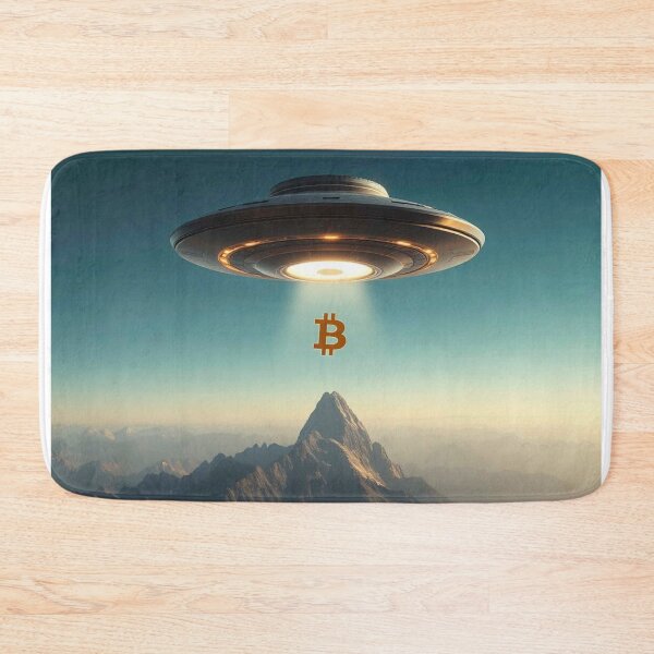 Item preview, Bitcoin UFO Abduction Over Mountain Peak designed and sold by Benito Del Ray.