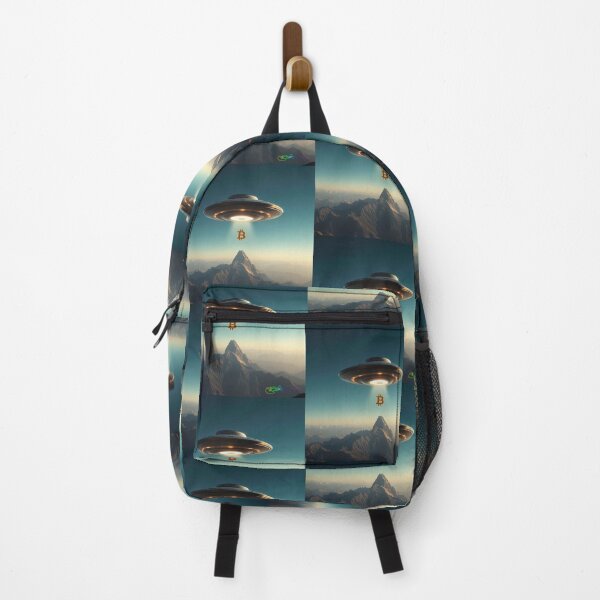 Item preview, Bitcoin UFO Abduction Over Mountain Peak designed and sold by Benito Del Ray.