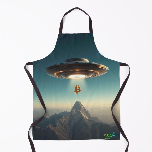 Item preview, Bitcoin UFO Abduction Over Mountain Peak designed and sold by Benito Del Ray.