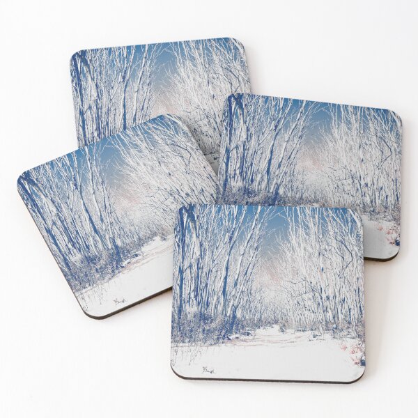 Item preview, Blue and White Retro Winter Forest Scene designed and sold by CountyKent.