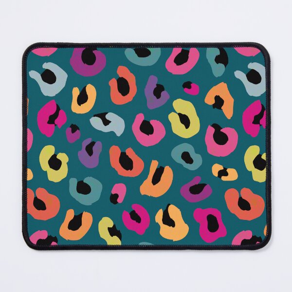 Item preview, Leopard Allsorts Pattern in Vintage Pastel Colors on Teal Green designed and sold by Daisy Beatrice.