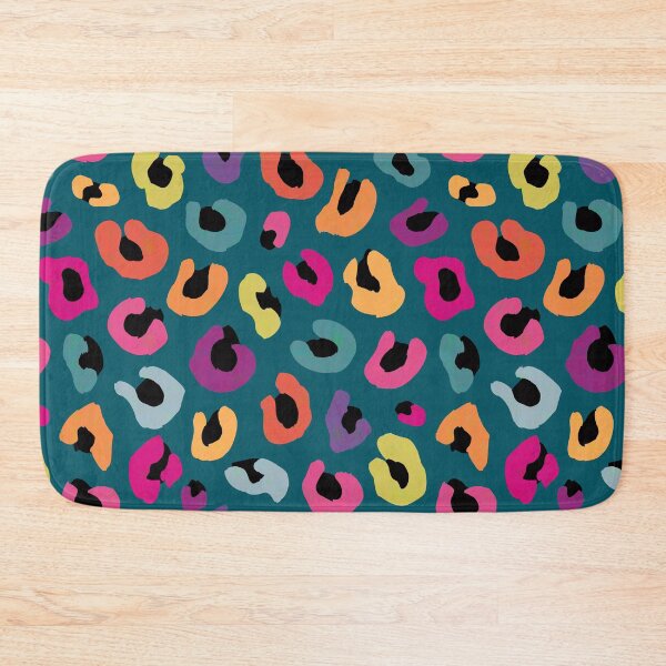 Item preview, Leopard Allsorts Pattern in Vintage Pastel Colors on Teal Green designed and sold by Daisy Beatrice.