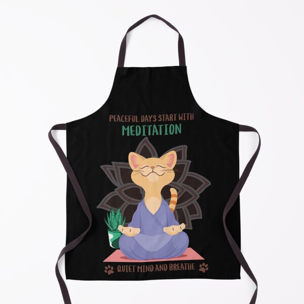 Item preview, Peaceful Days Start With Meditation Lotus Cat designed and sold by scooterbaby.