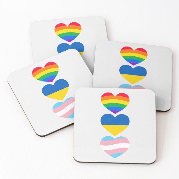 Item preview, Lgbtq, Ukraine, Trans flag hearts designed and sold by DanielleRoseCO.