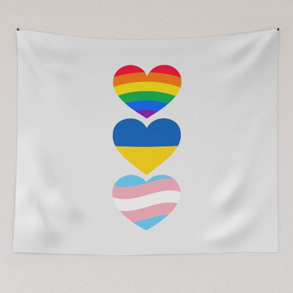 Item preview, Lgbtq, Ukraine, Trans flag hearts designed and sold by DanielleRoseCO.