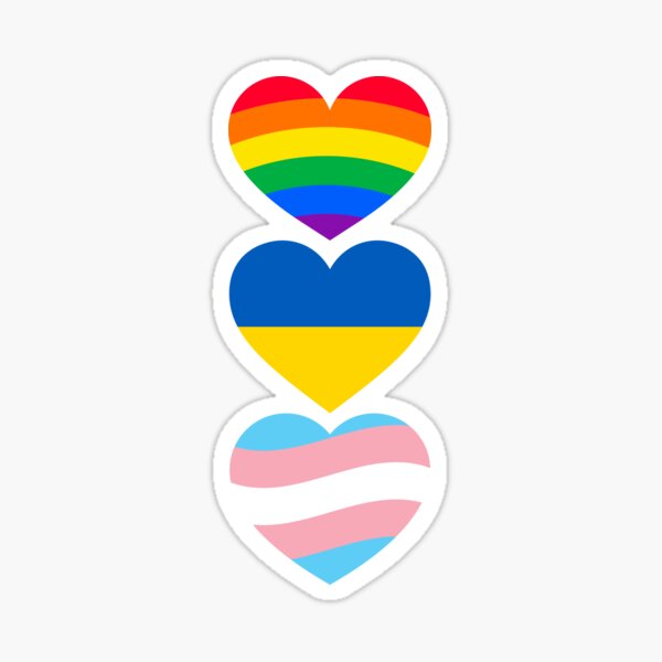 Item preview, Lgbtq, Ukraine, Trans flag hearts designed and sold by DanielleRoseCO.