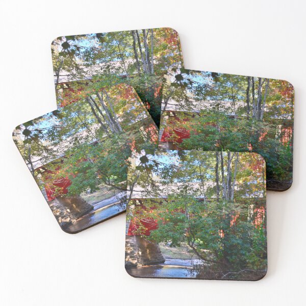 Item preview, Campbells Covered Bridge Behind Autumn designed and sold by LisaWootenPhoto.