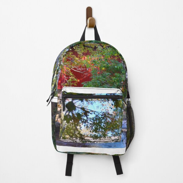 Item preview, Campbells Covered Bridge Behind Autumn designed and sold by LisaWootenPhoto.