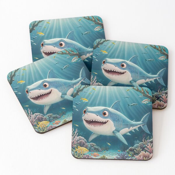 Item preview, A whimsical little shark in a cartoon style with open jaws. designed and sold by IaroslavB.